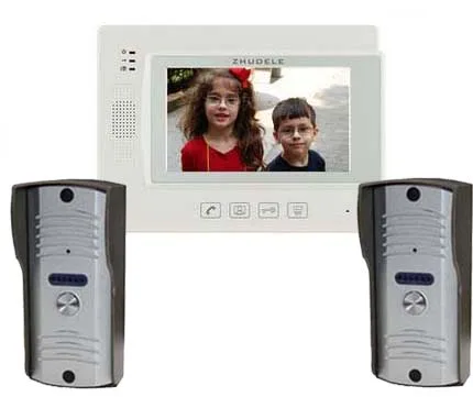 

ZHUDELE Security 7" Inch TFT Touch Screen LCD Color Video Door Phone Doorbell Intercom system Night Vision Eye Camera Doorphone