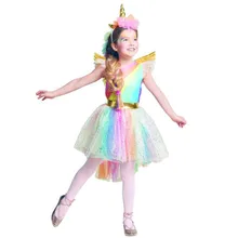 Girls Unicorn Dress Costume Rainbow Tutu Princess Cosplay Birthday Party Dress Children Kids Halloween Carnival Unicorn Clothes Girls Unicorn Dress Costume Rainbow Tutu Princess Cosplay Birthday Party Dress Children Kids Halloween Carnival Unicorn Clothes