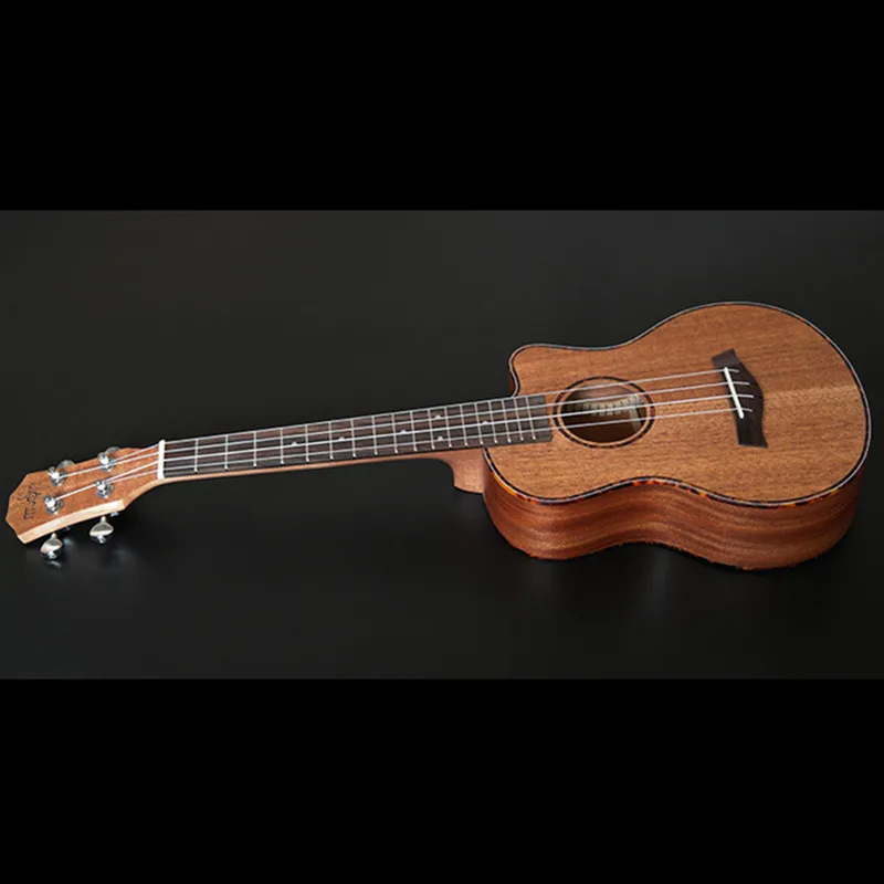SevenAngel 23-дюймовый концерт красное дерево Ukelele закругленный угол укулеле Гавайская 4 струны гитары Электрический УКУ с пикап экв