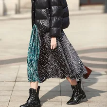 Новинка года; сезон весна; плиссированная юбка; Длинная юбка; Джокер; модная женская юбка