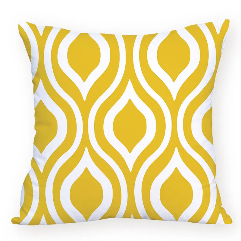 Скандинавский желтый чехол для подушки, геометрические диванные декоративные подушки на заказ, наволочка, двухсторонняя подушка для гостиной, диванные подушки - Цвет: L862-5