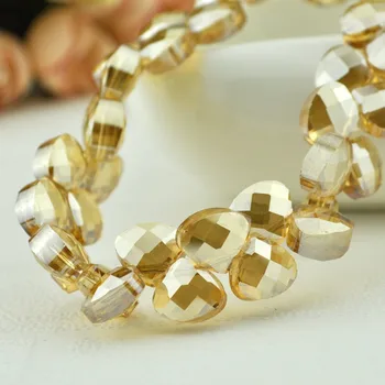

20pcs/lot 9x10mm Champagne Gold Water Drop Faced Beads Crystal Transparent Jewelry Beads for Earring Necklace Bracelet Making