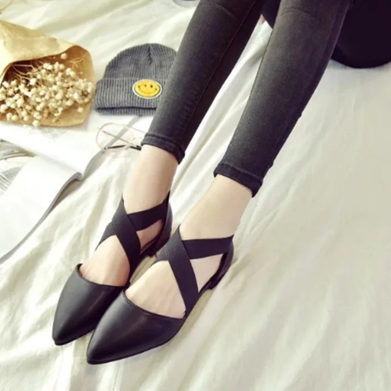 Лето 2017 г. Лидер продаж Для женщин кожа ретро Туфли без каблуков сандалии острый