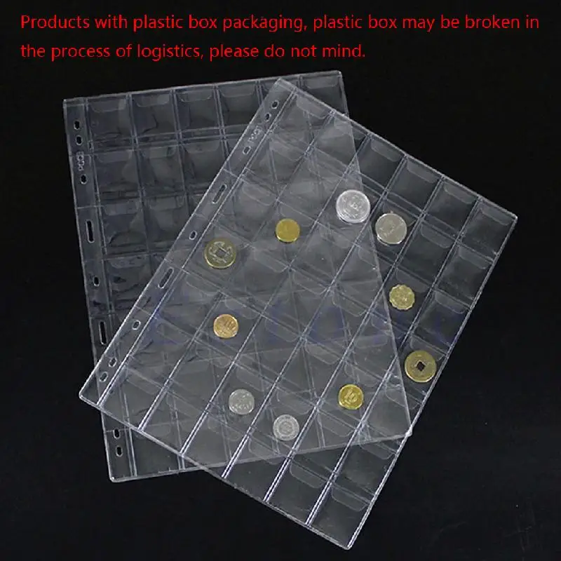20 Pockets Classic Plastic Coin Holder Sheet Storage Collection Money