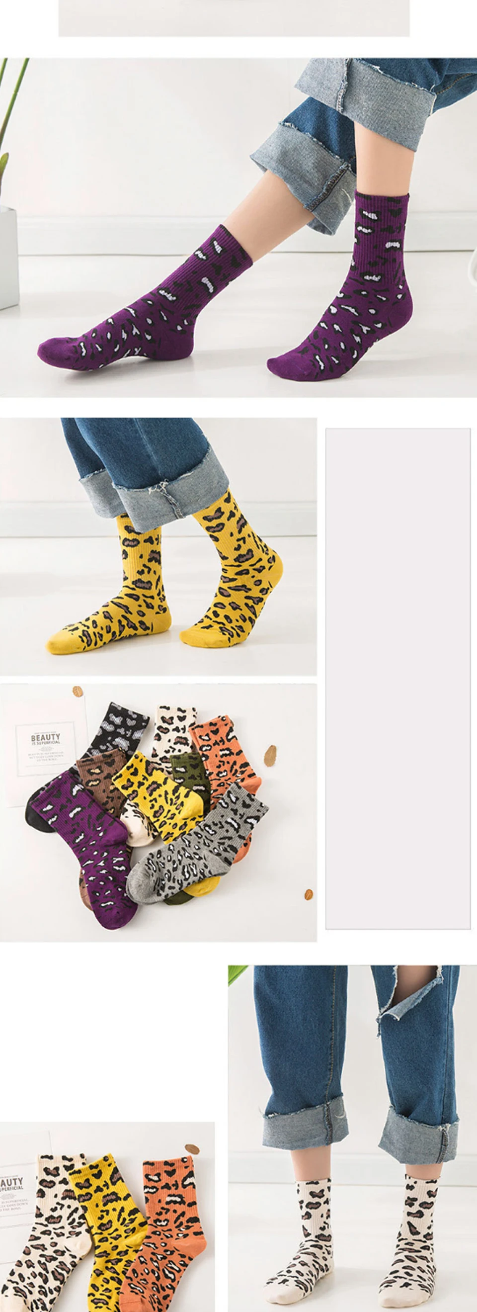 Повседневные Стрейчевые модные высококачественные мягкие леопардовые короткие носки популярные женские носки для девочек, хлопковые носки WD001
