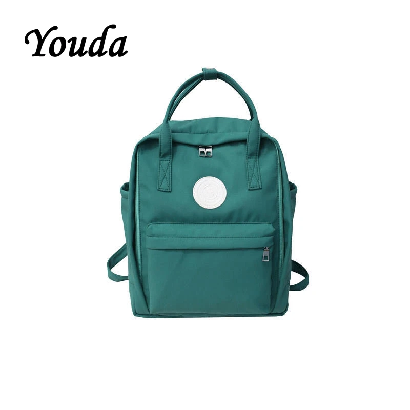 

Youda Korean Style Simple Shoulder Bag School Solid Color Portable Schoolbag Unisex Classic Backpack Large Capacity Backpacks