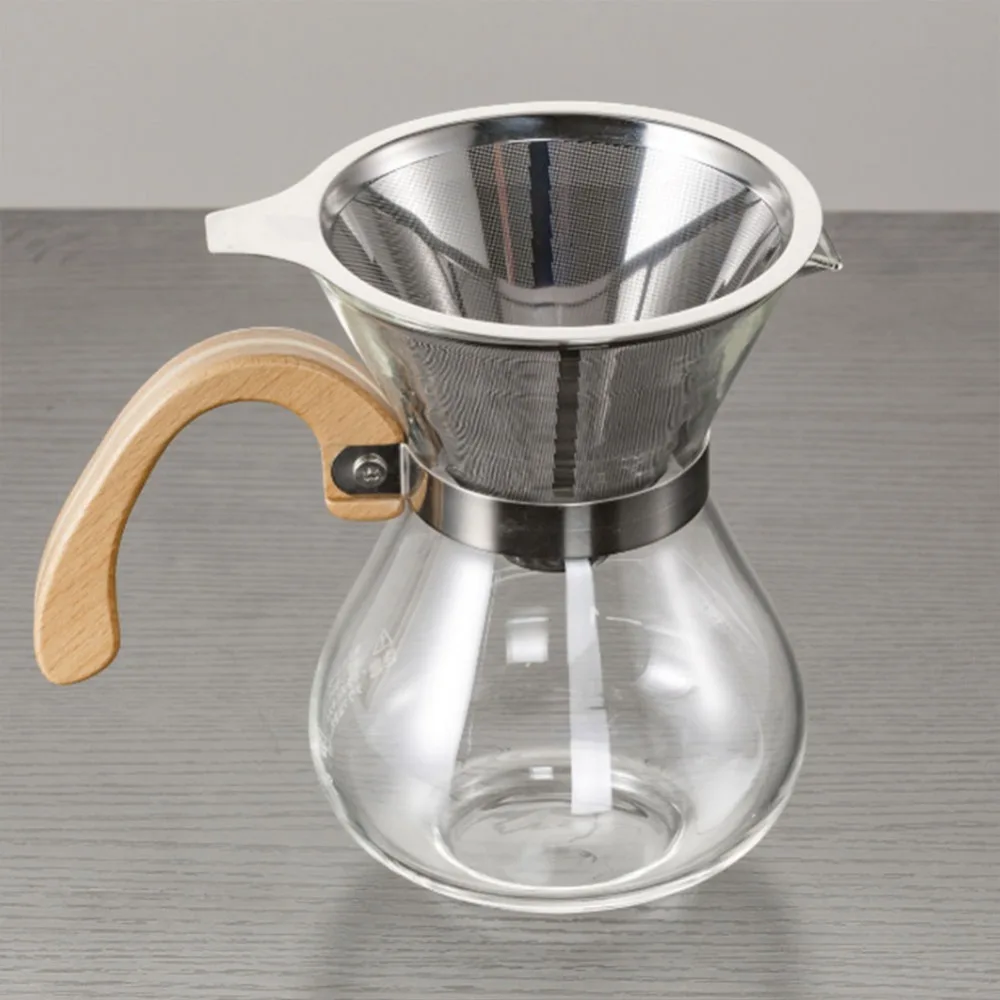 

Stainless Steel Coffee Funnel Kitchen Funnels Cone Coffee Filter Mesh Dripper Wine Sauce Kitchen Filter NO glass cup holder