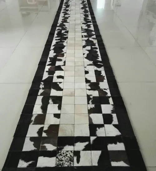 

Fashionable art carpet 100% natural genuine cowhide leather fur carpet