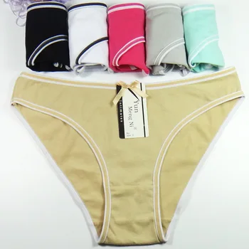 

Free shipping 5pcs/lot Hot Selling Cotton women's briefs fashion Women's underwear pure color all-cotton briefs 89161