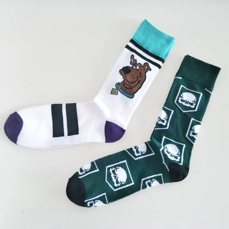 

Personalized cartoon dog print socks skull casual Harajuku compression men sock spring autumn sweat absorbent cotton crew socks