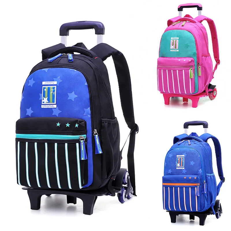 

2018 New pupils trolley bag boys and girls six rounds climbing stairs 4-6 grade backpack detachable burden ridge