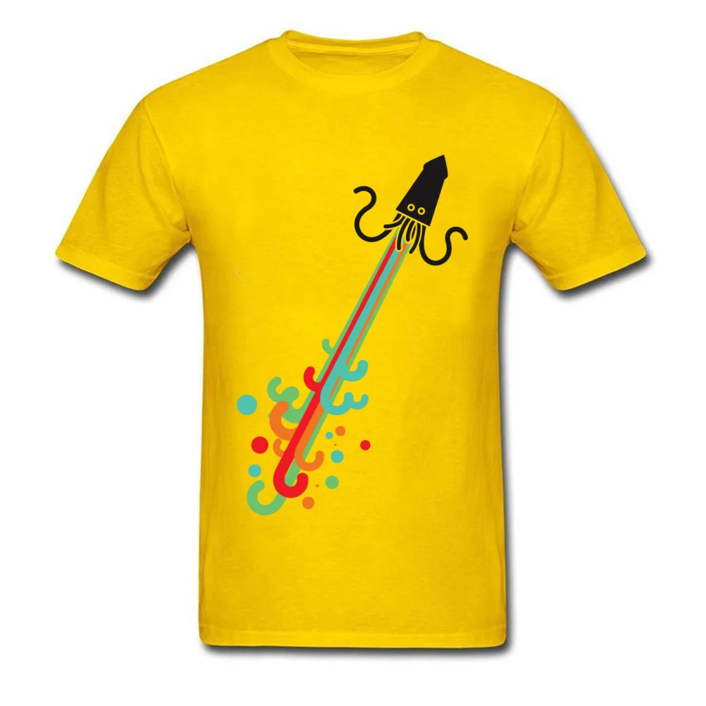 Fashion Men T Shirt Kraken cracking rainbow Europe Tops Shirts 100% Cotton Fabric Short Sleeve Camisa Tshirts O Neck Kraken cracking rainbow yellow