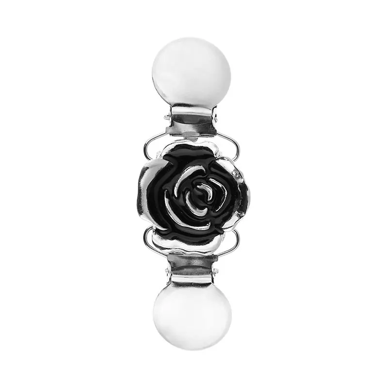 

Easy To Use Portable Alloy Drip Peony Women's Sweater Clips Cardigan Connection Buckle Collar Clip