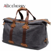 Винтажные холщовые кожаные мужские и женские рюкзаки, многофункциональные дорожные/багажные сумки, армейский зеленый темно-серый цвет, сумки через плечо