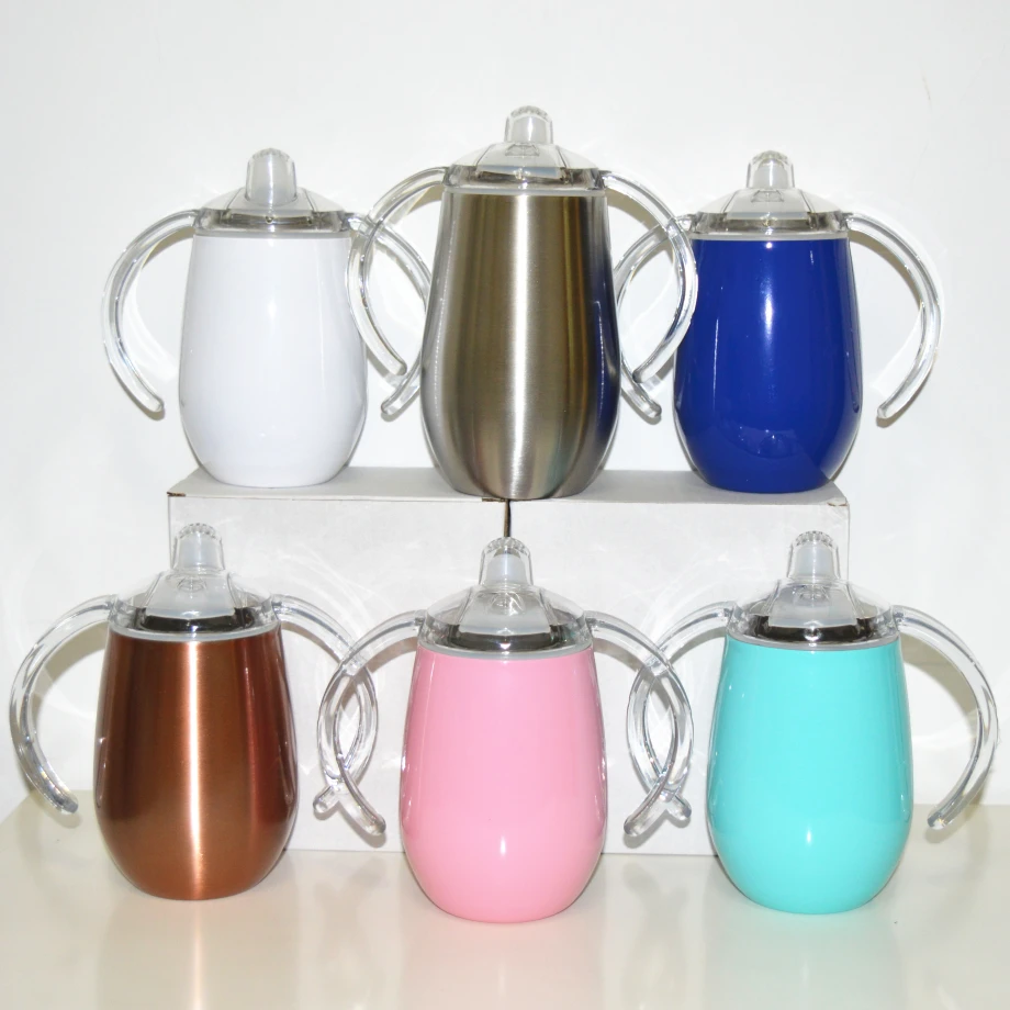 

Egg Shaped Cup Pacifier Mug Training Tumbler Training Toddler Water Glass 9oz Double Wall Stainless Steel Vacuum Insulated