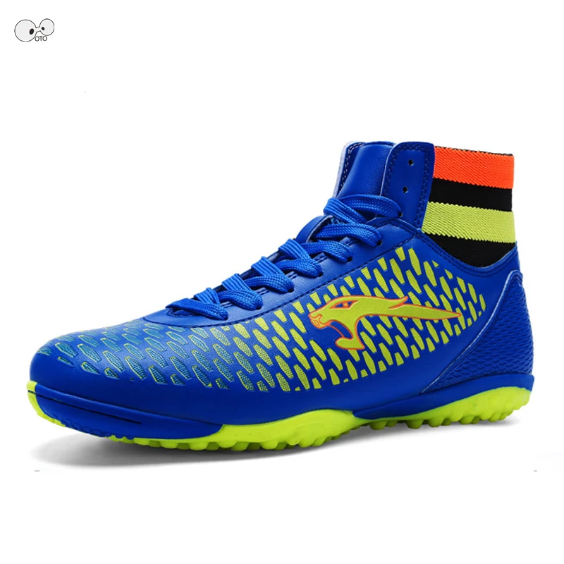 

35-46 High Ankle Professional Mens Turf Soccer Boots Teens IN Football Shoes Indoor Hard Court Futsal Cleats Training Sneakers