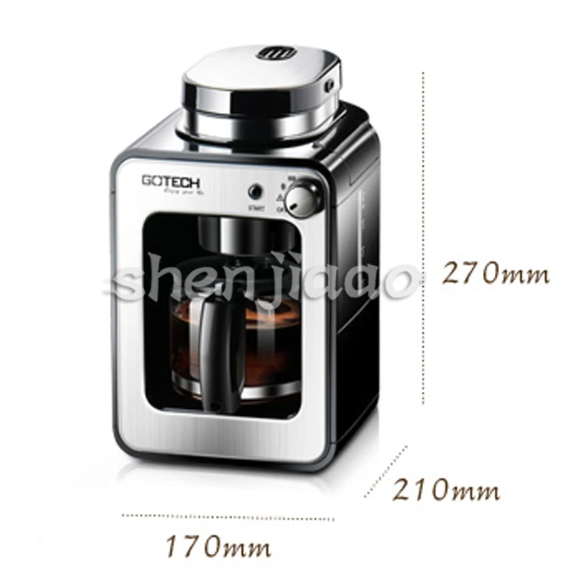 Full Automatic Grinding Machine 580ml Coffee Grinding Machine Beans Double Use American Coffee For Home 1pc