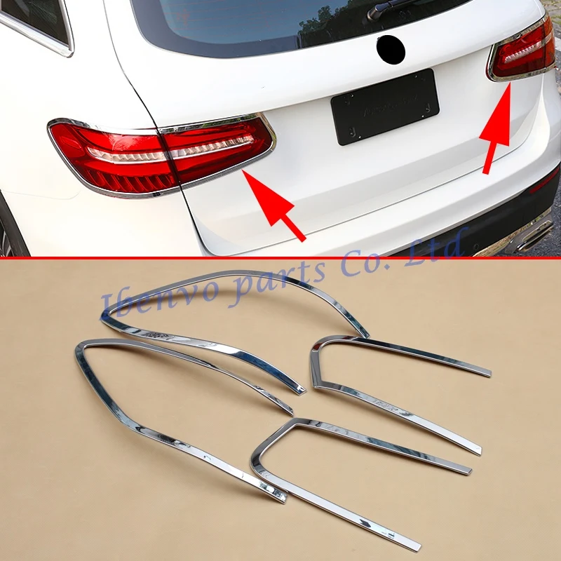 4 шт./набор хромированные накладки на задние фары Mercedes Benz GLC X253 2016 2017|trim cover|chrome molding