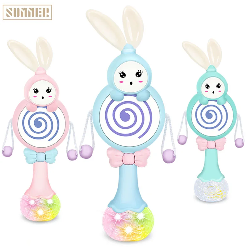 

Baby Music Teether Rattle Toy for Child 0-12 Education Mobile Cot Kid Bed Rabbit Bell Newborn Stroller Infant Pacifier Weep Tear