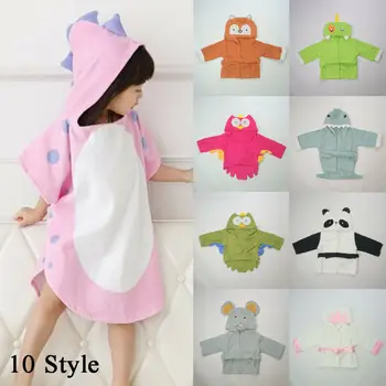 

Pudcoco Cute Cartoon Cotton Kids Girl Hooded Poncho Swim Beach Bath Baby Towel Wear Bathrobe Washcloth 0-3y