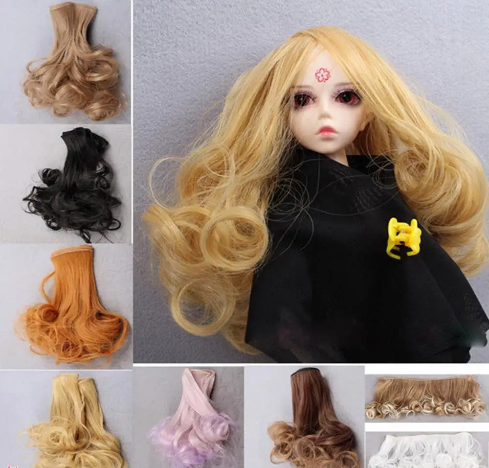 4 stücke 25 cm Puppe DIY Gerades Haar Perücke Haarteil für 1/3 1/4 1/6 