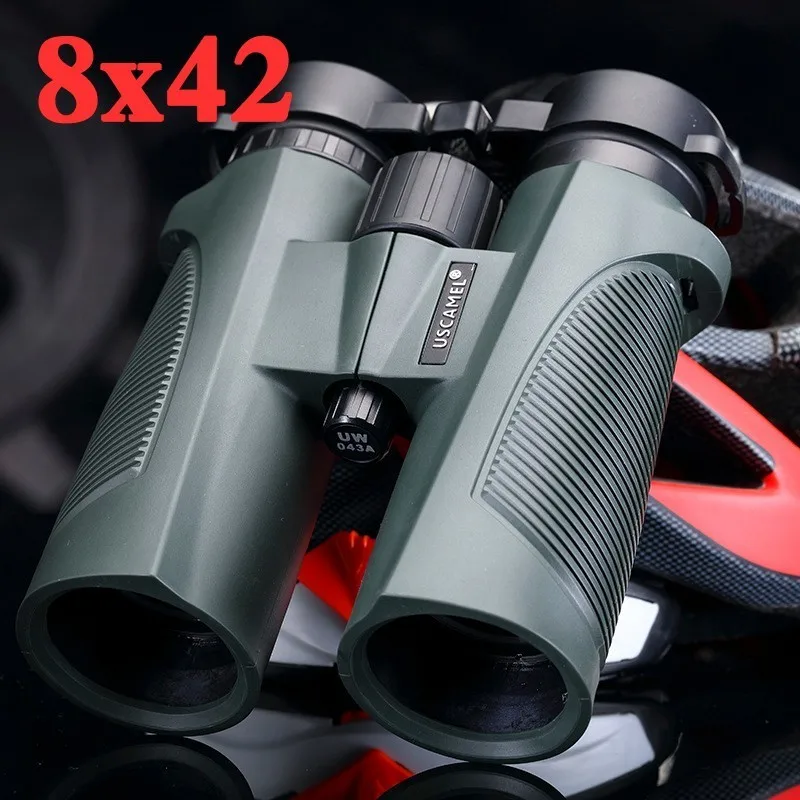 8x42 HD бинокль для наблюдения за птицами на крыше призма для взрослых и детей Компактный телескоп водонепроницаемый полностью Многослойные линзы для охоты - Цвет: Green 8x42