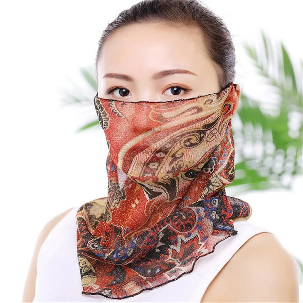 

2019 New Ladies Sunscreen Lace Cycling Face Mask Multi-purpose Breathable Thin Riding UV Protection Mask Free Shipping