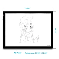 HUION A3 Adjustable LED Light Pad Ultra Thin Graphic Drawing Tablets Copy Board  For Tattoo Stencil Picture Tracing Painting - Image 2