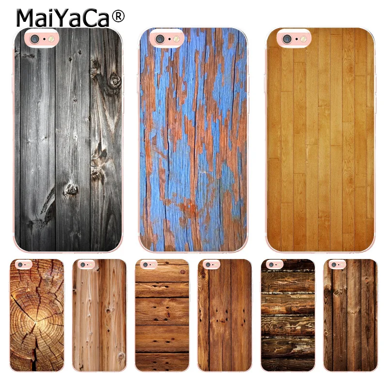 

MaiYaCa xjh1784 texture wood Diy Colorful Printing soft TPU phone case for iPhone X 6 6s 7 7plus 8 8Plus 5 5S 5C case