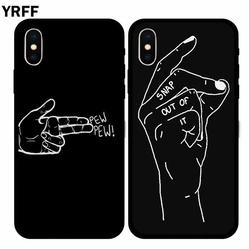 

Cool gesture letter pattern phone case For iphone X XR XS Max soft Case Fundas Coque black Cover For iphone 8 7 6 6s plus case