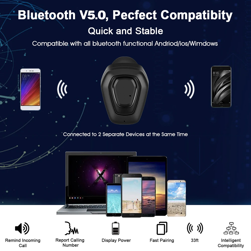 Bluetooth 5 0 A7 беспроводные HIFI спортивные наушники стерео бас гарнитура с микрофоном