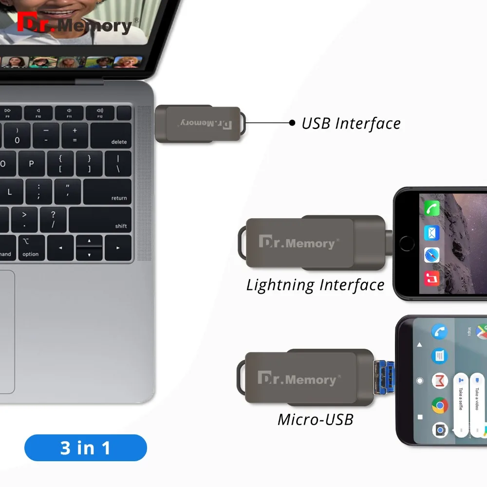 OTG USB флешка 64 Гб USB 3,0 для iPhone/iPad/IOS/Android/PC 64 ГБ 32 ГБ 16 ГБ 8 ГБ металлическая Флешка флеш-накопитель USB 3,0