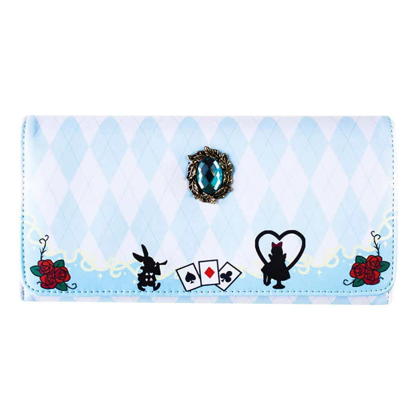 

Alice in Wonderland Tea Party Print Girl's Wallet Female Long Cute Japanese Harajuku Style Wallet Clutch Purse Card Holder