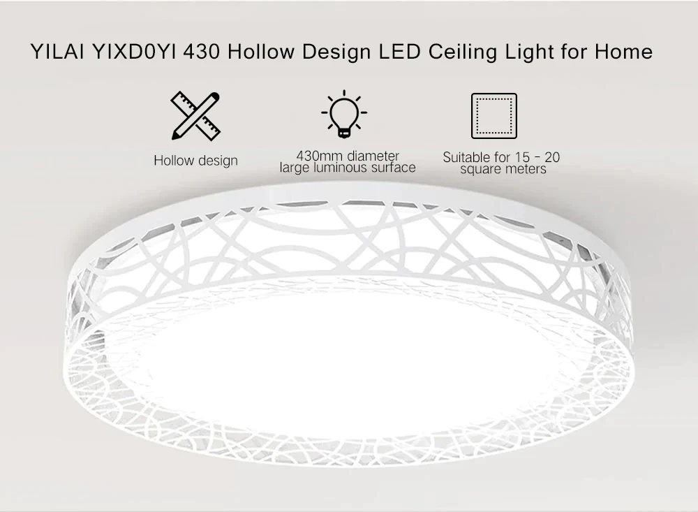 MI Mijia Yee светильник YILAI YIXD06Yl 32 Вт 430 мм полый дизайн светодиодный умный потолочный светильник лампа для Mihome APP пульт дистанционного управления ночной Светильник
