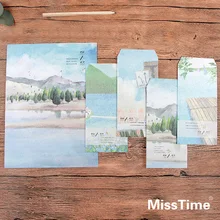 9 шт./компл. 3 конверты+ 6 писчая бумага Творческий путешественник станция серии конверт для подарка корейские канцелярские принадлежности