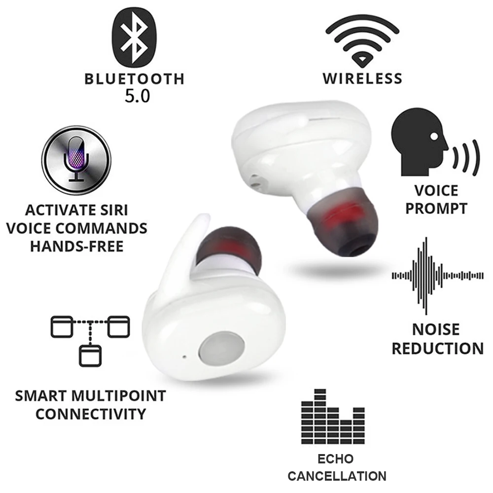 TWS L11 Mini Dual V5.0 беспроводные наушники Bluetooth 3D стерео звуковые с двойным микрофоном и
