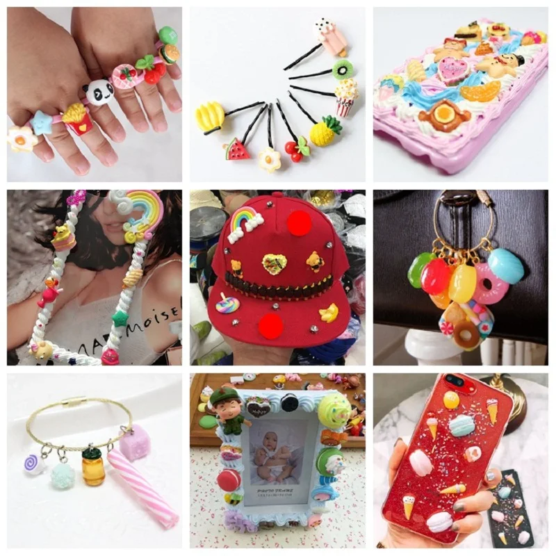 Ice Cream SLIME Charms DIY Accessories Donut Macaron Resin Charms For SLIME Fillers Mobile Phone Shell Decoration 10PCS Mixed