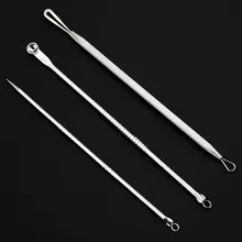 Фотография 3 Pcs/Lot  Face Blackhead Comedone Acne Pimple Blemish Extractor Remover Stainless Needles Skin Care 