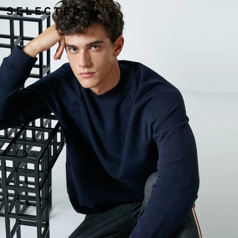 

SELECTED Men's 100% Cotton Mock Neck Loose Fit Sweatshirt S|418333514