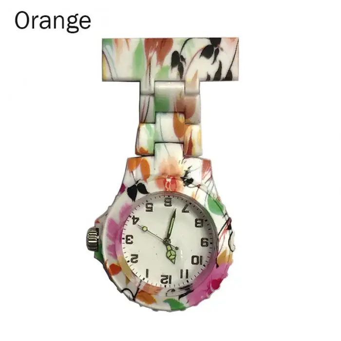 Новые Красочные Силиконовые Круглый циферблат кварцевые карманные часы для медсестры Кварцевые Брошь Доктор Медсестры настенные часы DO99