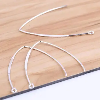 

onwear 20pcs silver plated V shaped earring clasps hooks diy ear wire findings for jewelry making supplies 30x42mm