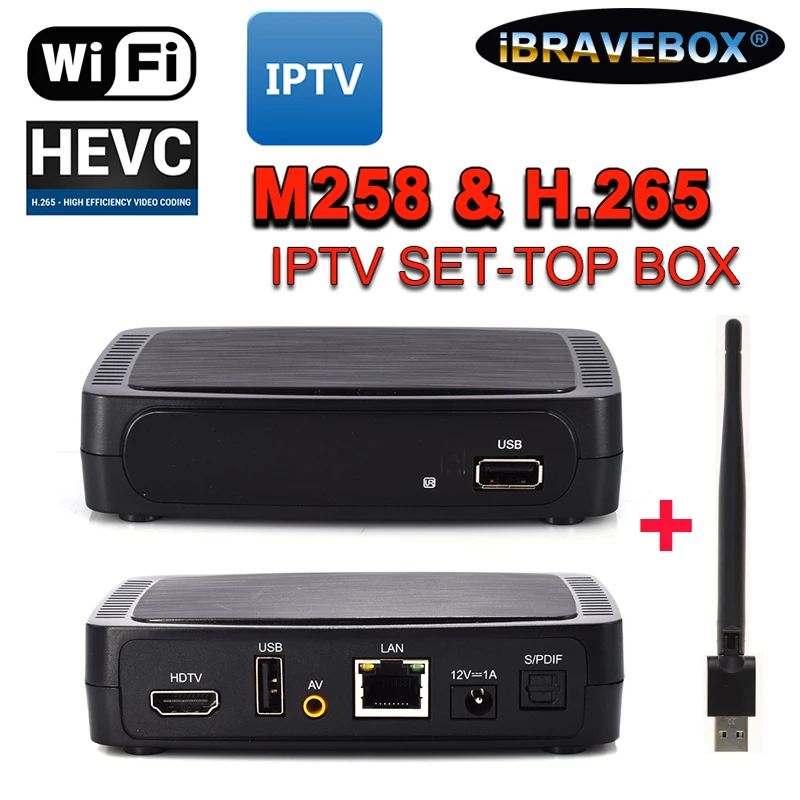 

iBRAVEBOX M258 IPTV BOX 2GB DDR3 sat Decoder with usb wifi adapter IPTV OTT box Set Top Box