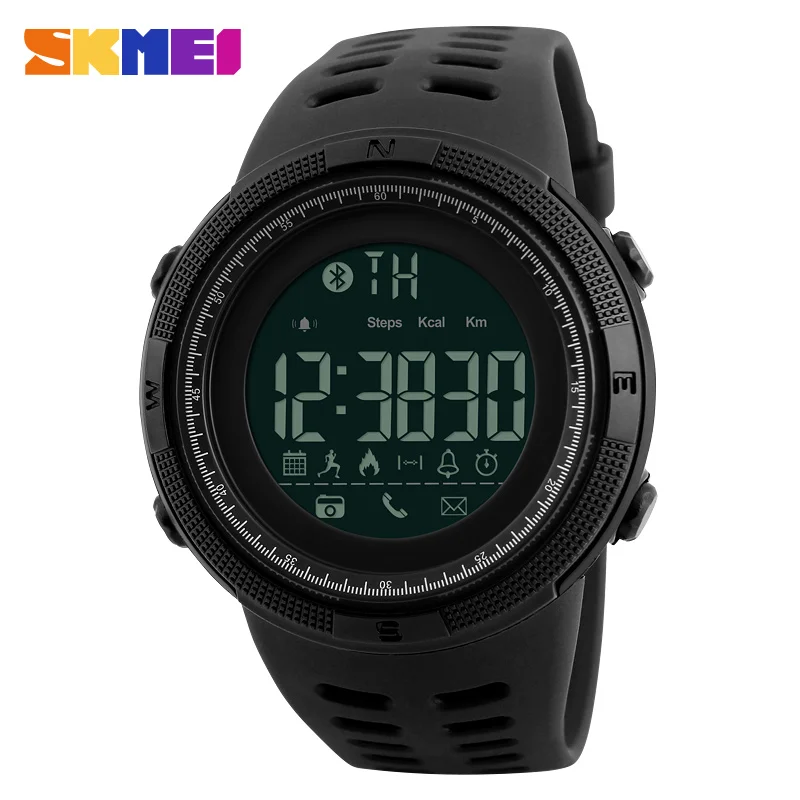 

SKMEI Men Smart Watch round dial Chrono Calories Pedometer Multi-Functions Sports Watches Reminder Digital Wristwatches Relogios