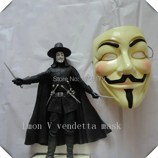 Лидер продаж V для VENDETTA Хэллоуин костюм с маской парню Фокс маска женщин и мужчин