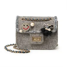 Free shipping smiley creative fashion heart-shaped weaving letter Acrylic mini flap clutch chain bag shoulder bag