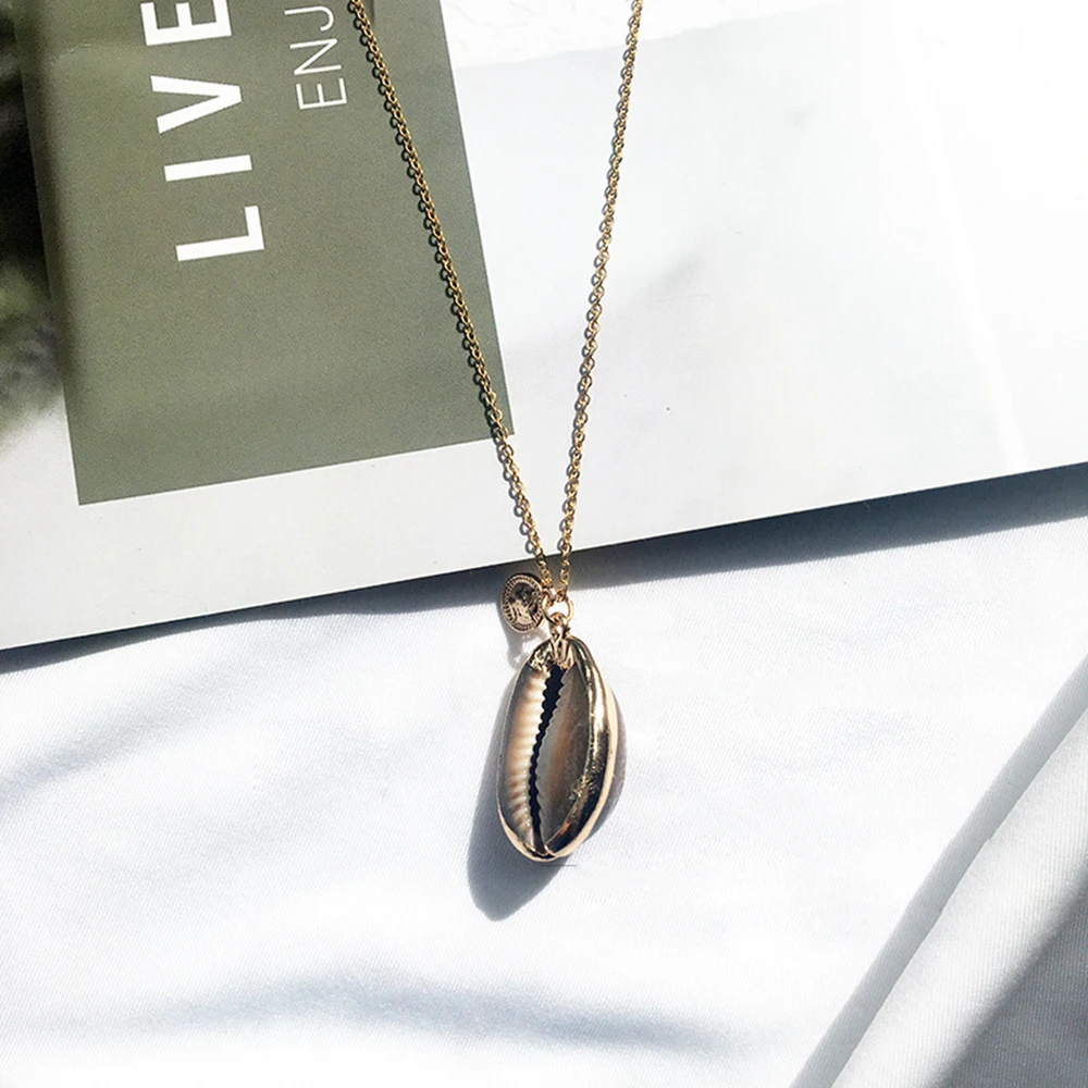 

1 Pcs Bohemian Conch Shell Starfish Chain Pendant Necklace Summer Women Girl Boho Gold Color Pendant Ocean Beach Jewelry Gifts