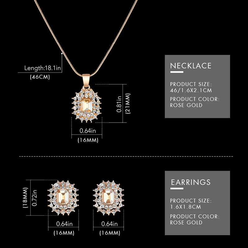 Shengke Rose Gold Women \bWatches Set Luxury Ladies Quartz Watch With Crystal Earrings Necklace Set Valentine Day Gift For Women