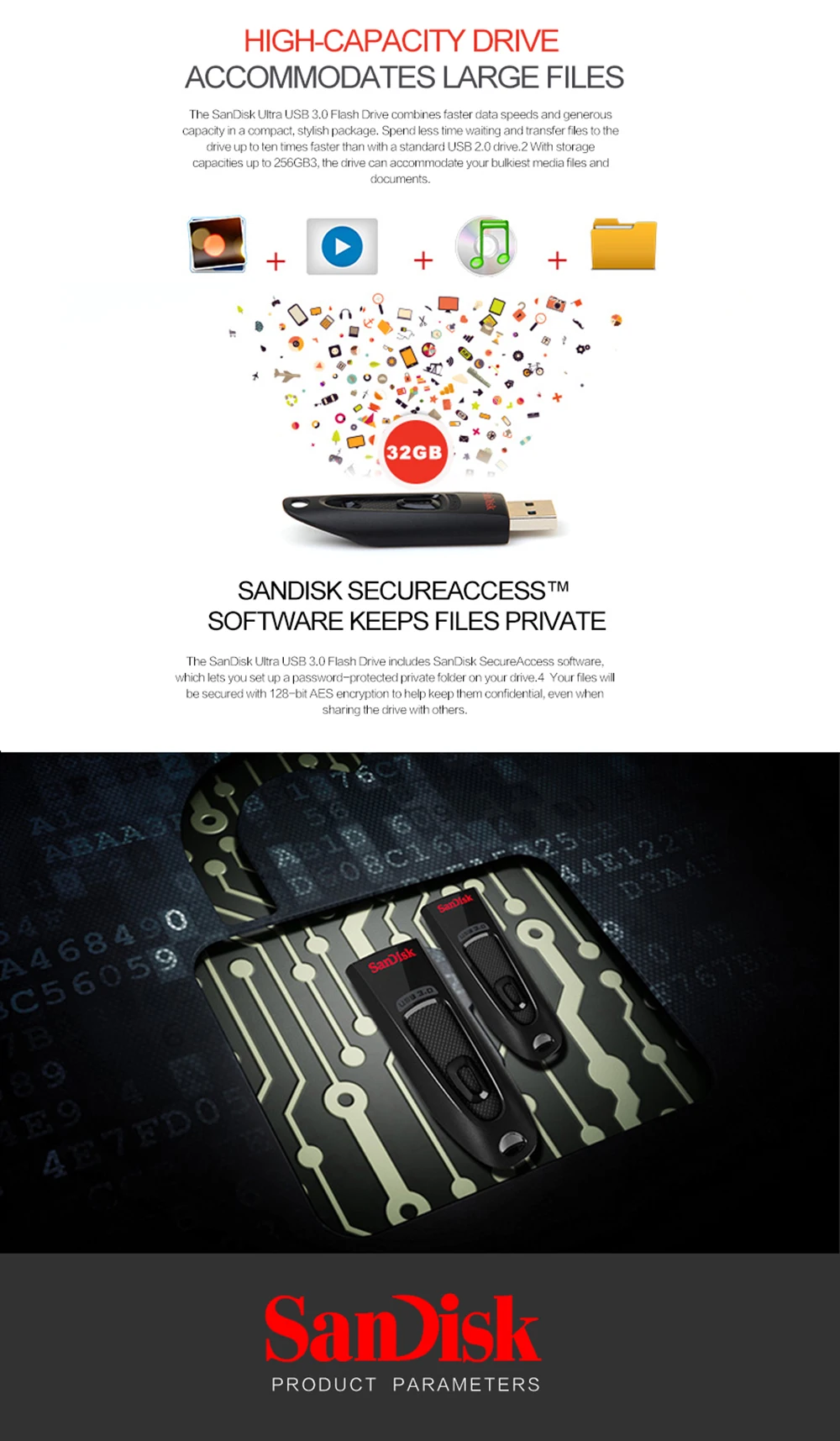 SanDisk CZ48 флеш-накопитель usb 3,0 Флешка 128 Гб 64 ГБ 32 ГБ 16 ГБ usb флеш-накопитель