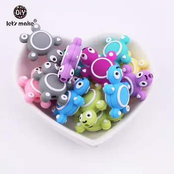 

Let's Make 50pc Baby Teether Mini Animal Perle Silicone Turtle Beads DIY Starter Kits Children Training Baby Products Nurse Gift