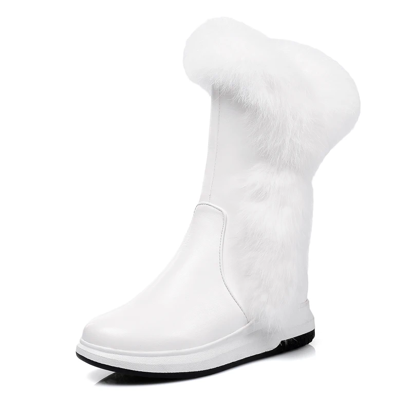 Оригинальное предназначение, новые женские зимние ботинки красивые меховые теплые ботинки на танкетке с круглым носком обувь черного и белого цвета женская обувь, американские размеры 3-10,5